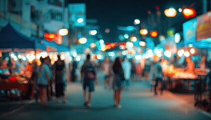 Fototapeta premium Blurred night market scene (4)