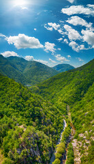 Obraz premium Aerial view of Medieval Bachkovo Monastery Dormition of the Mother of God, Bulgaria