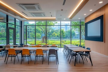 Modern design elegantly capturing the essence of learning, technology, and innovation, showcasing the integration of modern educational tools and digital technology for the future, Generative AI