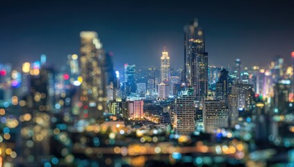 Fototapeta premium Blurred cityscape at night