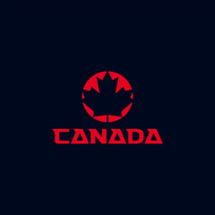 modern canada leave logo, abstract and modern maple leaf logo, Canada symbol