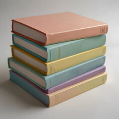 Books on white background