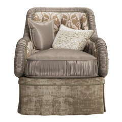 Classic armchair isolated on white background.Digital illustration.3d rendering