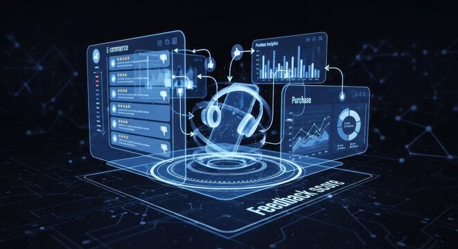 Holographic representation of e-commerce analytics and customer feedback integration