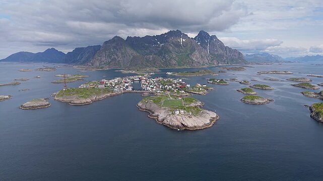 Scenic view at Henningsv&aelig;r in the lofoten islands, Norway