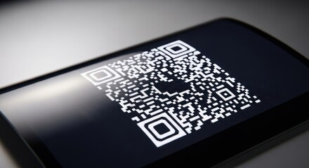 Modern smartphone displaying a sophisticated QR code for contactless interaction experience