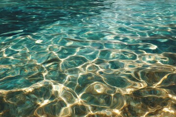 Fototapeta premium Calm ocean water reflections under sunlight for serene backgrounds and nature inspiration