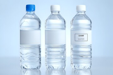 Naklejka premium Water Bottle with Reflective Transparency