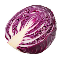 Half of a red cabbage isolated on transparent background