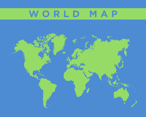 World Map Vector Illustration – Global Continents Silhouette Design