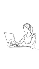 Woman working on a laptop