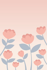 Vector illustration of flower wallpaper with cute style and bright soft colors