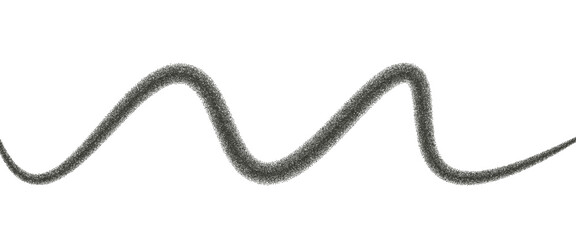 Noise dots abstract line shape. Squiggle path black grain textured. Abstract stipple sand gradient effect. Whimsical underline dotwork gradation. Vector noise illustration.