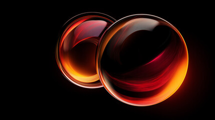 Abstract glowing spheres on dark background. Suitable for science fiction, technology, or mystic themed designs. Great for backgrounds or digital art projects.