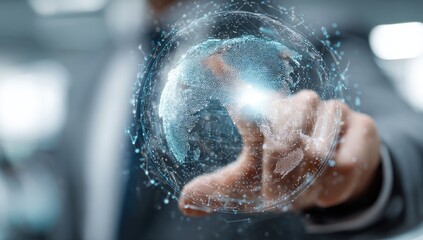 Holographic Earth in hand