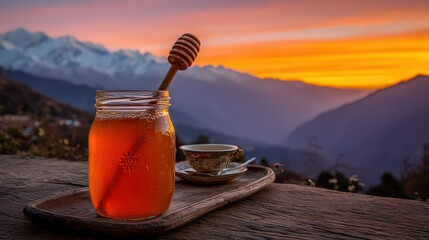 Honey Jar At Sunrise Mountain View