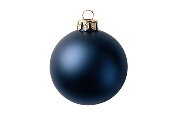 Dark navy blue Christmas ornament, spherical shape, gold-toned hanger
