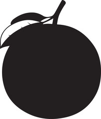 Fototapeta premium Black silhouette of mamoncillo, minimal style, white background, vector art 