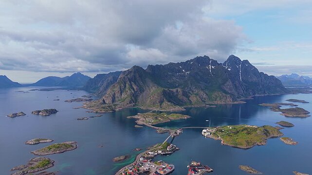 Scenic view at Henningsv&aelig;r in the lofoten islands, Norway