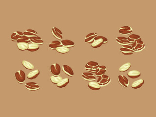 semur jengkol traditional food indonesia vegan cartoon flat illustration ingredient element fresh