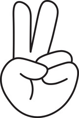 Hand gesture victory vector design