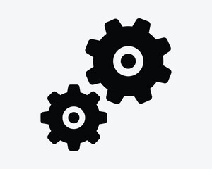 Settings Gear Icon Machine Setting Cog Wheel Cogwheel Industry Mechanical Engineering Industry System Engine Work Symbol Sign Illustration Process