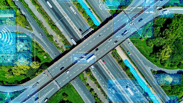 Expressways and Digital Technology concept