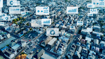 都市、空撮、道路、グラフ、データ、統計、書類、行政、住宅、ビジネス、マーケティング、不動産、価格、計算、計測、金融、社会、保険、都会、日本、テクノロジー、電子書類、PDF、未来、交通、インフラ、分析、テック、建設、発展、俯瞰、ドローン、ハイアングル、展望、パノラマ、風景、クラウド、システム、ソフトウェア、アプリ、画面、ERP、財務、税務、経理、会計、予算、コスト、ネットワーク、cg