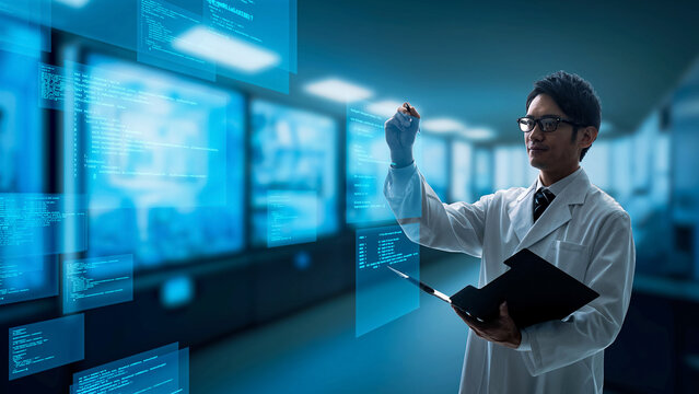 ラボで研究するエンジニアとデジタルテクノロジー - Powered by Adobe