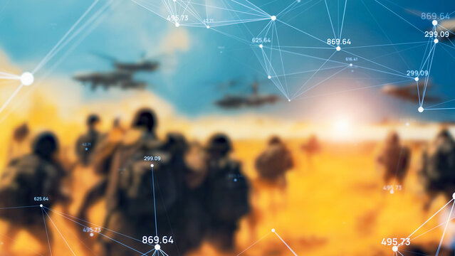 Battlefield and Communications Networks concept