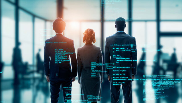 Multinational people and digital data in an office