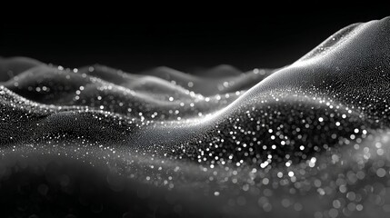 Abstract Digital Design With Black And White Particles
