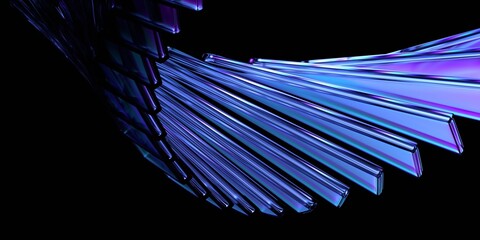 Fototapeta na wymiar Abstract dark background, futuristic glass structure, 3d render