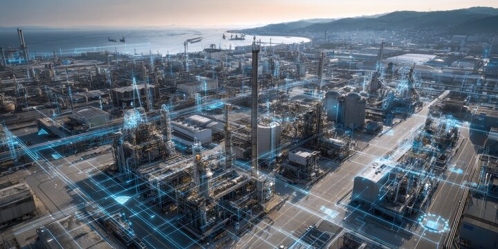 Industrial complex with overlaid digital network