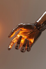 3D metallic robot hand technology concept