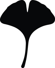 Vector Illustrator Ginkgo biloba leaf simple organic botanical silhouette