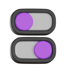 Toggle switch button with purple slider User Interface 3D icon