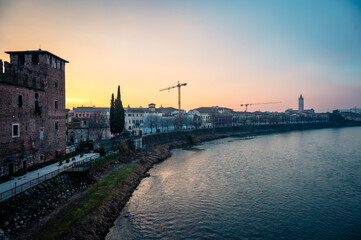 Obraz premium Verona. Where the magic of art intertwines with the atmosphere of Advent. The land of Romeo and Juliet.