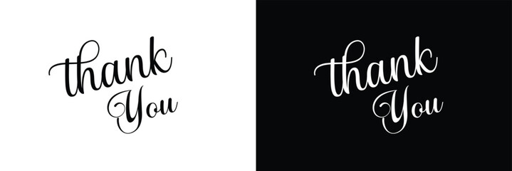 Thank you handwritten isolated on white background. hand drawn lettering style, one line drawing, signature, calligraphy, monoline. vector illustration EPS 10 .