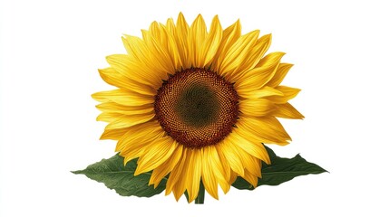 Fototapeta premium Detailed Pixelated Sunflower On White Background