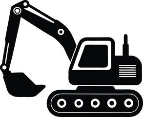 excavator silhouette vector