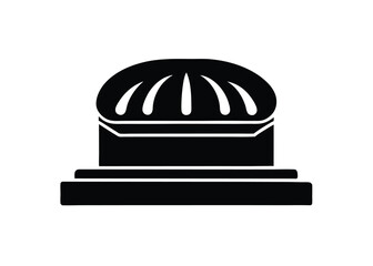 Vector art of black and illustration of a pie isolated
