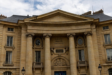 Paris, historical architecture of the city. Palace with columns. Paris France.
