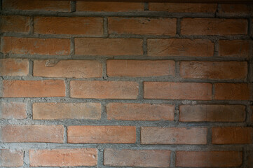 Old red brick wall background with textured surface