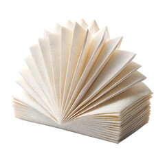 Stack of Napkins Folded Fan Style on White Background