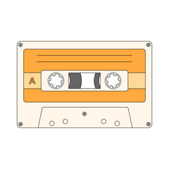 Retro cassette tape illustration.