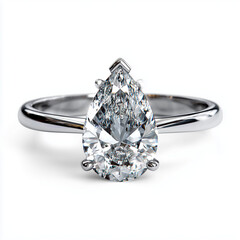 Pear Diamond Solitaire Ring