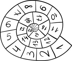 Daycare doodle icons set. Doodle kindergarten montessori toys for nursery, school - hopscotch. Vector illustration