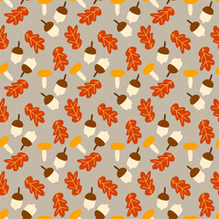 Maple leaf and mashroom pattern autumn theme