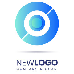 Innovative Circular Logo Concept with Vibrant Blue Gradient for Digital Business Branding